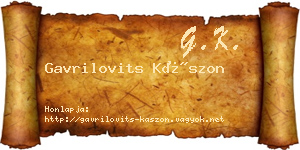 Gavrilovits Kászon névjegykártya
